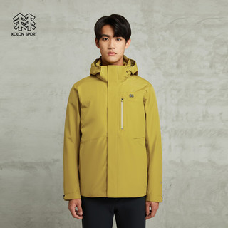 KOLON SPORT 可隆羽绒内胆三合一冲锋衣 男子户外戈尔防水防风夹克外套 LHGJ3WN199-MU 芥末黄 175/L