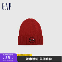 Gap【蜘蛛侠联名】男童秋季2023针织帽775014儿童装毛线帽 红色 6-14岁 L/XL