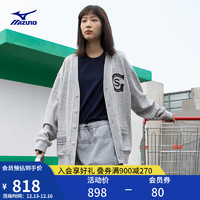 美津浓（MIZUNO）HERITAGE系列 24年男女 针织开衫 夹克毛衣外套 18/大理石 XL