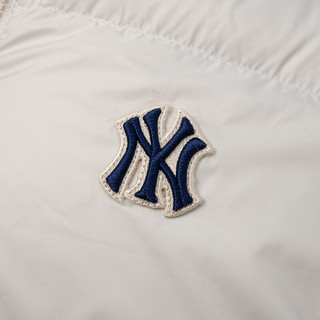 美职棒（MLB）官网 潮流羽绒服女 老花系列 后背大标休闲保暖羽绒外套 纽约洋基/象牙色 XS