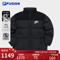 FILA FUSION斐乐潮牌羽绒服男时尚简约保暖立领上衣 正黑色-BK 165/88A/S