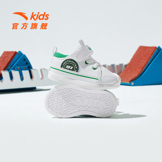 ANTA 安踏 儿童运动鞋男童鞋儿童跑鞋婴童软底舒适跑步鞋 安踏白/动感绿-2 20/12cm