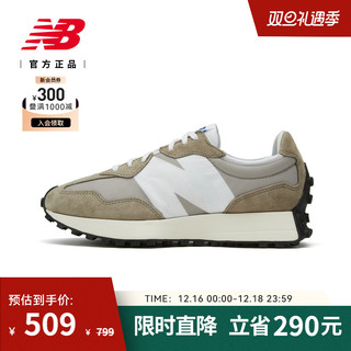 new balance NB官方23新款男女款327系列复古运动休闲鞋MS327LH1 42 脚长26.5cm 浅驼色/白色 MS327LH1