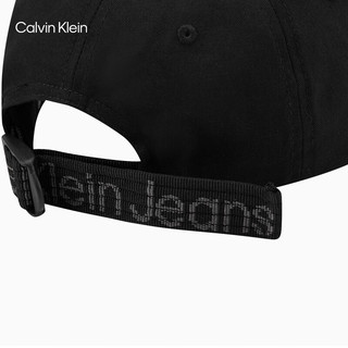 Calvin Klein Jeans24春季男士休闲提花织带调节扣纯棉弯檐棒球帽HX0328 001-太空黑 OS