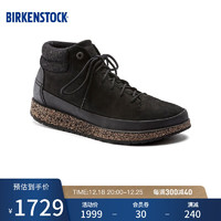BIRKENSTOCK秋冬男女同款牛皮革涂油休闲鞋Honnef High系列 黑色常规版1020412 39