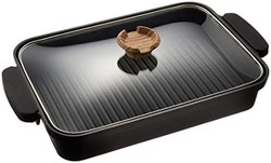 IRIS 爱丽思 OHYAMA 料理机 加热三明治机 明火式内侧烘烤 易于清洁 黑色 15.9×39×4.9厘米 GHS-S 需配变压器