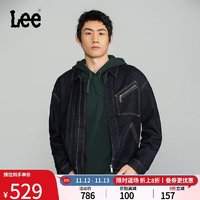 Lee XLINE舒适版清水洗牛仔抓绒男夹克外套潮流LMT004078101-898 清水洗