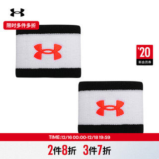 安德玛 UNDERARMOUR）Performance男女同款情侣训练运动腕带-2条装1373119 白色102 均码