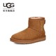 UGG 秋季女士靴平底休闲纯色LOGO时尚短靴经典雪地靴 1108231 CHE | 栗色 37