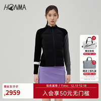 HONMA【专业高尔夫】HONMA衫羽绒服冬防风立领外套女 黑色 L