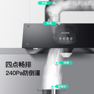 夏新（AMOi）油烟机灶具套装家用出租房公寓小尺寸顶吸脱排烟机大吸力油烟机CXW-200-201+4.5kw液化气 