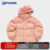 FILA FUSION斐乐潮牌羽绒服女时尚休闲基础连帽上衣 魅惑橙-OR 175/92A/XL