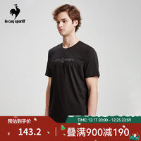 乐卡克 法国公鸡男夏季运动休闲宽松圆领短袖T恤CBT-0118222 黑色/BLK L