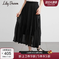 Lily Brown 春夏 法式甜美荷叶边裙女雪纺半身裙LWFS212080