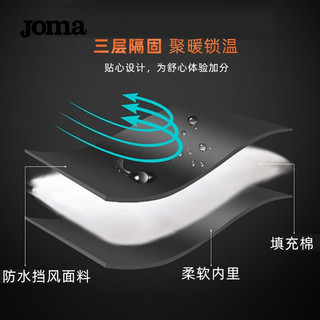 JOMA长款棉服外套男秋冬季连帽过膝防风加厚保暖耐磨抗皱运动棉衣棉袄 藏青 M