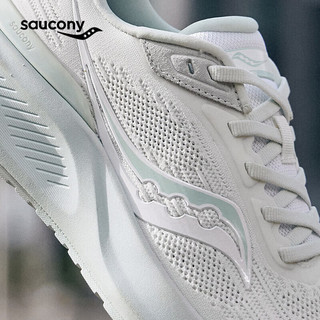 Saucony索康尼泡芙2软弹舒适女跑鞋日常通勤训练运动鞋白绿