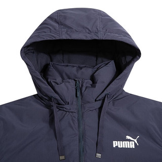 彪马（Puma）运动套装男装女装 冬季款羽绒服户外跑步训练连帽保暖外套 单件蓝色/男女同款 XS/165