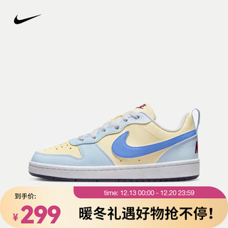 NIKE 耐克 女鞋新款COURT米黄蓝低帮复古板鞋休闲运动鞋FV8120-141