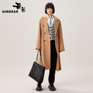 哥弟（GIRDEAR）【GD】直筒弹力小黑西装正装长裤女1100454 黑 XL(5码)