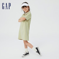 【断码优惠】Gap女童纯棉条纹小熊POLO裙858686 夏季儿童装连衣裙