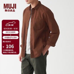 MUJI 無印良品 无印良品 MUJI 男式 法兰绒 衬衫 ACA77C1A 长袖休闲白衬衫 格子衬衫 砖红色 L