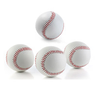 PLUS会员：INVUI 英辉 9号软式棒球训练用球实心软填打击用球青少年儿童成人棒球 4只装