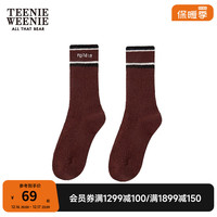 Teenie Weenie小熊20基础中帮袜休闲时尚简约袜子女袜 深棕色 FRE