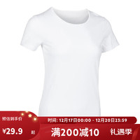 迪卡侬女式基础T恤 SPORTEE 经典白 4072544 XL
