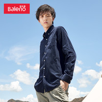 Baleno 班尼路 复古日系灯芯绒休闲长袖衬衫