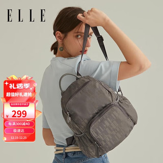 ELLE 她 女包 尼龙大容量双肩包