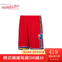 MITCHELL & NESS复古球裤 SW球迷版 NBA黄蜂队06赛季 MN男网眼运动短裤篮球裤 红色 M