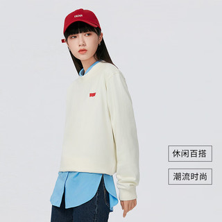 Levi's 李维斯 同款圆领卫衣国潮虎纹印花潮流休闲百搭舒适 白色 M