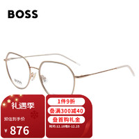 HUGO BOSS 光学镜架男女款钛镜框玫瑰金色镜腿眼镜框眼镜架1281 IJS 54MM