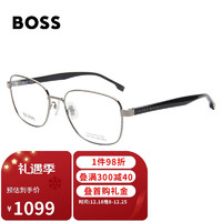 HUGO BOSS 光学镜架男女款近视眼镜框1294F 6LB+佳锐防蓝光1.591（600度内）