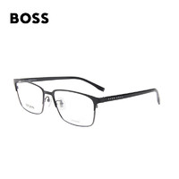 HUGO BOSS 近视眼镜男女款钛光学眼镜架黑色镜框黑色镜腿眼镜框0808FQIL56MM
