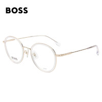 HUGO BOSS 光学镜架男女款透明色镜框金色钛镜腿眼镜框眼镜架 1288F LOJ 51MM