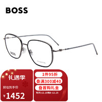 HUGO BOSS 近视眼镜框男女款光学镜架黑色镜框黑色镜腿1430 AN7 53MM