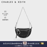 CHARLES & KEITH CHARLES&KEITH23;冬季新品CK2-80151325时尚链条单肩斜挎包腰包女 Noir黑色 S