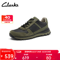 Clarks 其乐 跃动系列男士潮流舒适透气轻量缓震休闲运动鞋男 深橄榄绿(建议拍小半码) 42.5