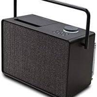 PURE Evoke Play 适用于室内和室外的多功能音乐系统（DAB+/FM 收音机、互联网收音机、播客、Spotify Connect、蓝牙，具有丰富的 40W 立体声）咖啡黑