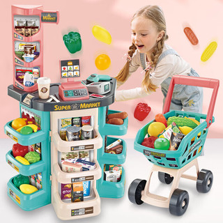 益米儿童玩具收银机过家家超市购物台多功能套装男孩女孩3-4-6岁