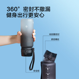 京东京造黑白渐变运动水杯 大容量运动水壶便携户外杯子650ml