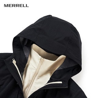迈乐（Merrell）男女款户外三合一冲锋衣外套防风户外登山徒步外套百搭时尚 MC1230002-BK02黑色（女款） M