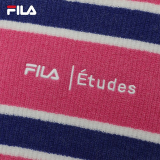 FILA 斐乐款织衫时尚宽松条纹毛衣 鲜粉红-PK 185/104A/XXL