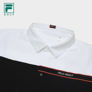 FILA 斐乐男子针织短袖POLO衫2023冬防晒高尔夫运动上衣 玉石白-WT 175/96A/L