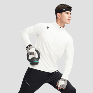 DESCENTE迪桑特 综训训练运动半拉链男子长袖针织衫冬季 WT-WHITE XL(180/100A)