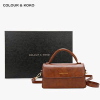 COLOUR & KOKO 包包女包斜挎包女新款单肩背包韩版休闲手提包生日礼物送女友老婆 棕色