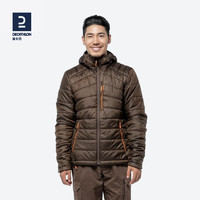 迪卡侬（DECATHLON）棉衣男加厚保暖短款仿轻羽绒外套棉袄棉服SOL 棕色 XL