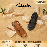 Clarks 其乐 男士春夏潮流时尚魔术贴平底沙滩简约舒适凉鞋男