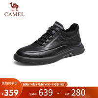 CAMEL 骆驼 男士休闲商务通勤软底舒适运动皮鞋 G13A155075 黑色 42